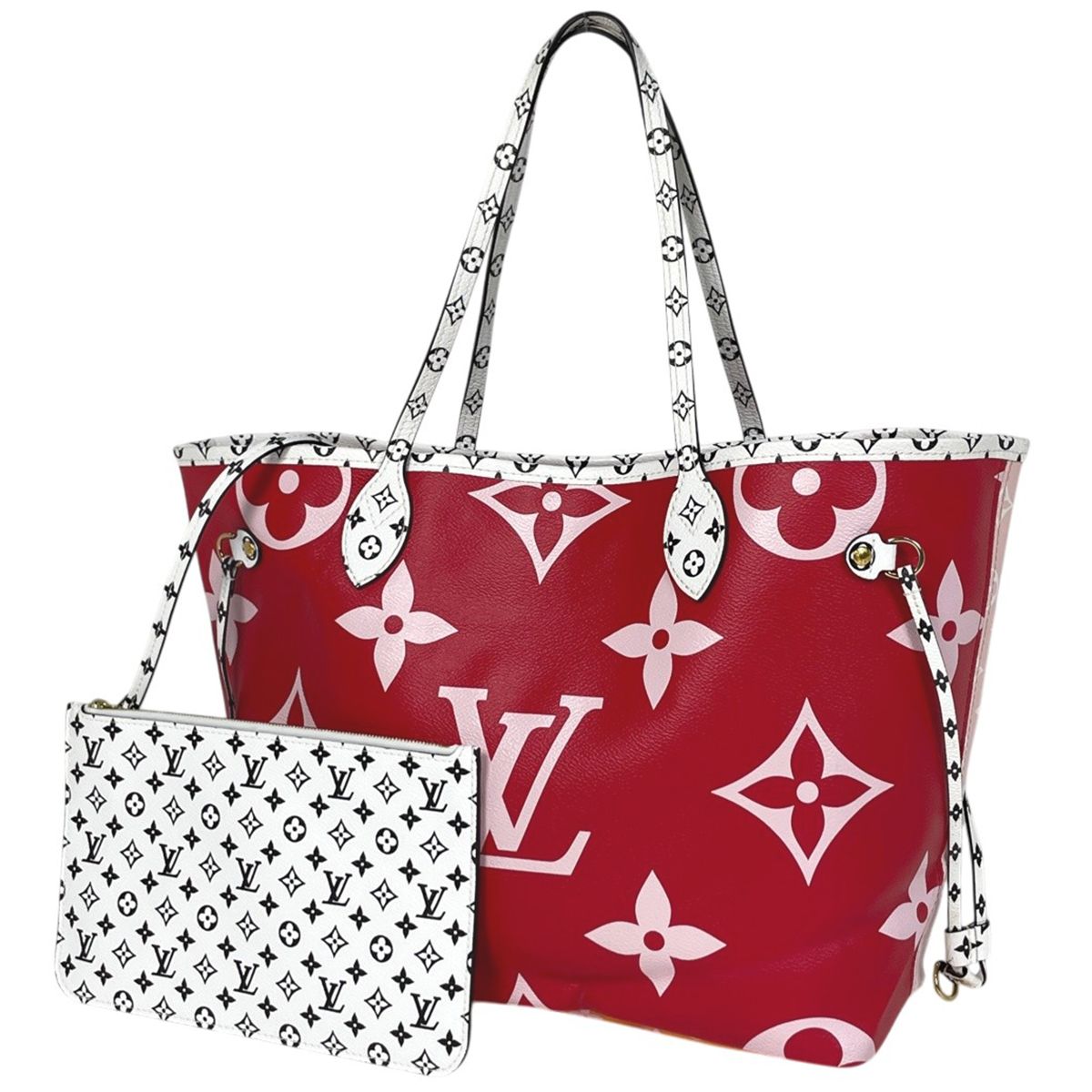 ルイ・ヴィトン Louis Vuitton ネヴァーフルMM ジャイアント トートバッグ モノグラム ルージュ M44567 レディース 【中古】