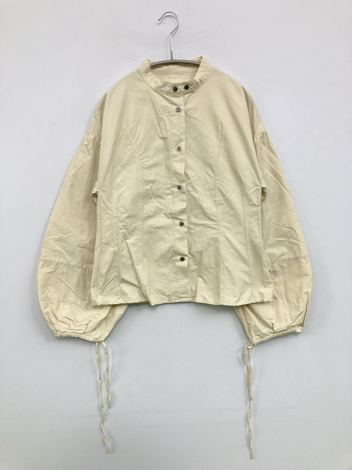 TODAYFUL トゥデイフル シャツ/ブラウス F アイボリー コットン ナイロン 無地 ショート丈 長袖 スタンドカラー レディース