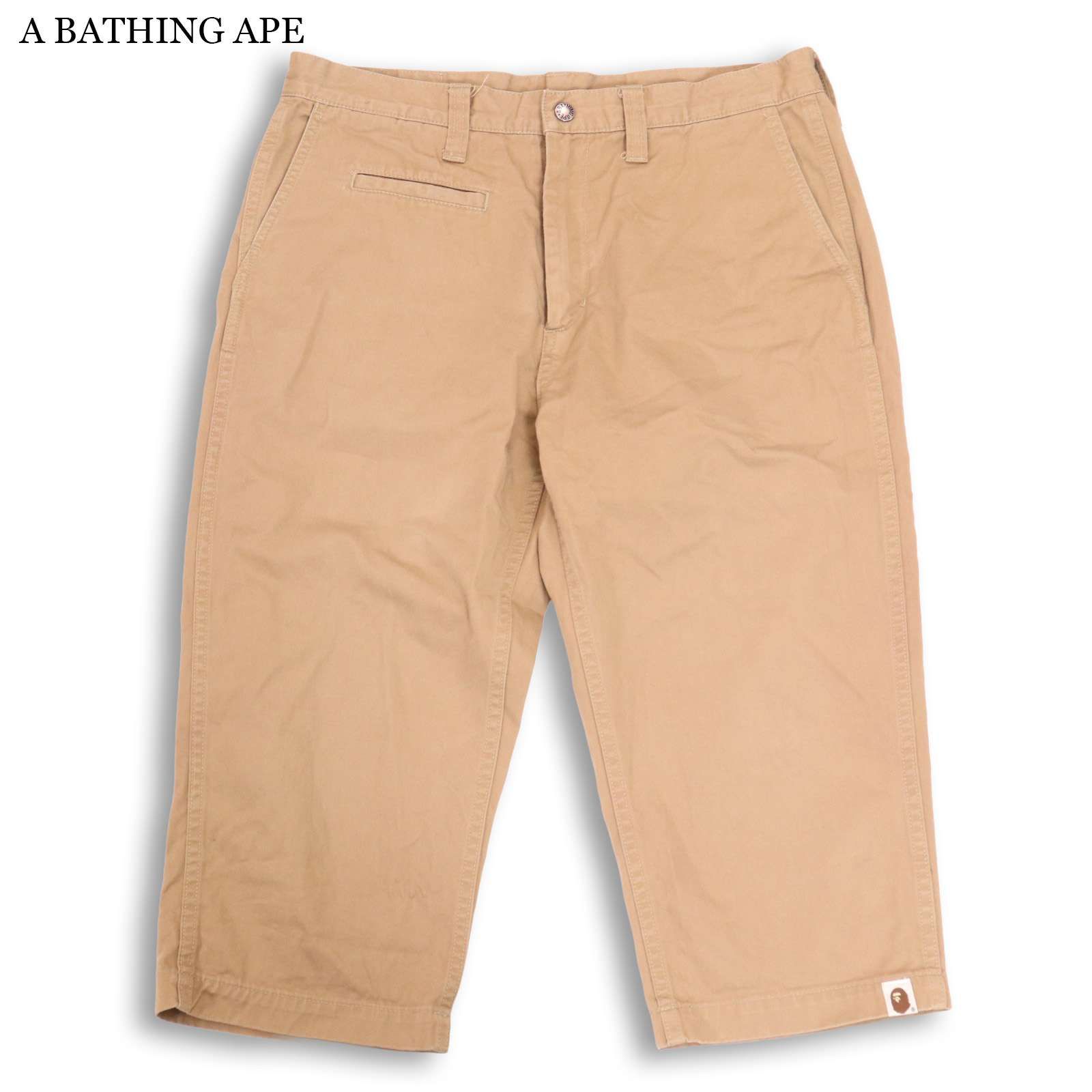 A BATHING APE ア ベイシング エイプ 春夏★ ツイル ハーフ クロップド パンツ 日本製 Sz.M メンズ