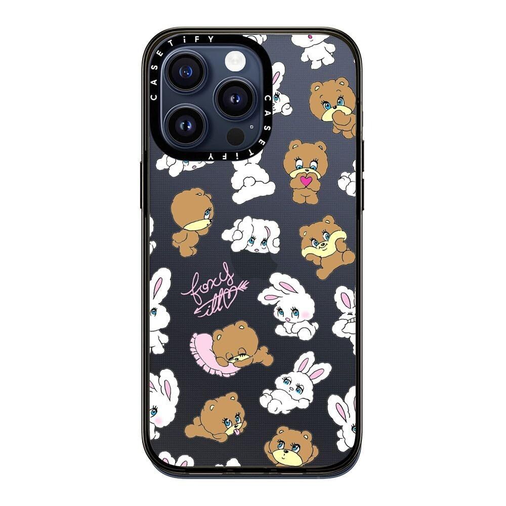 CASETiFY コンパクト iPhone 15 Pro Max ケース - Bunny-Bear Mix - クリア ブラック
