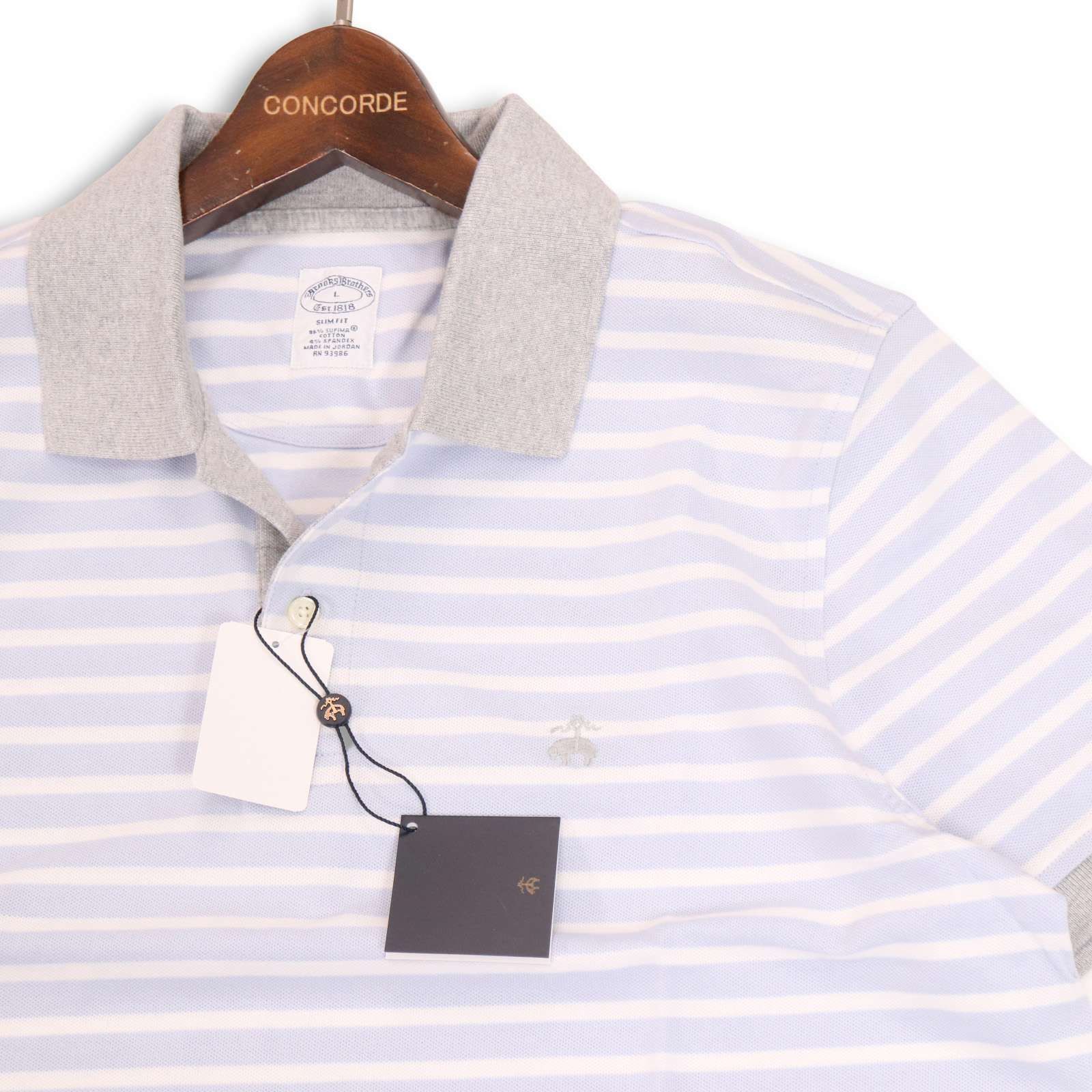未使用 Brooks Brothers スピーマコットン ポロシャツ ボーダー柄 新品 23SS】 Brooks Brothers ブルックスブラザーズ 春夏☆ スーピマ