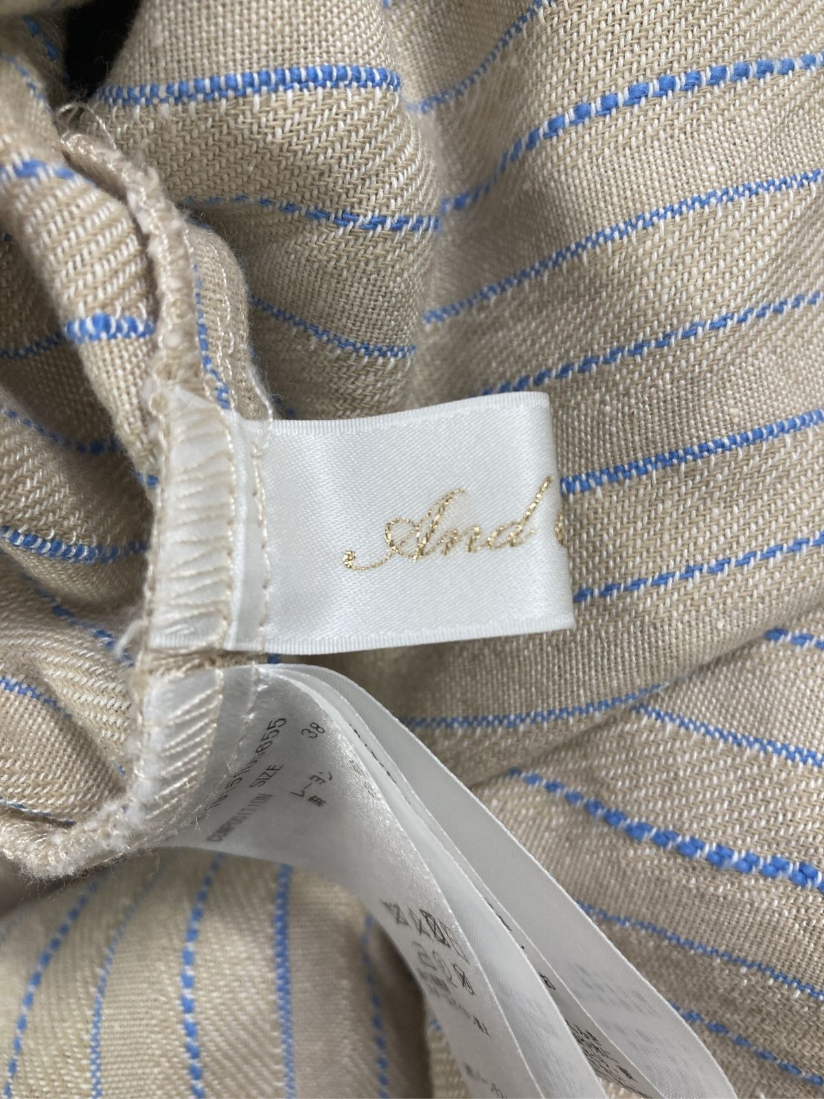 And Couture アンドクチュール シャツワンピース 38 ベージュ リネン