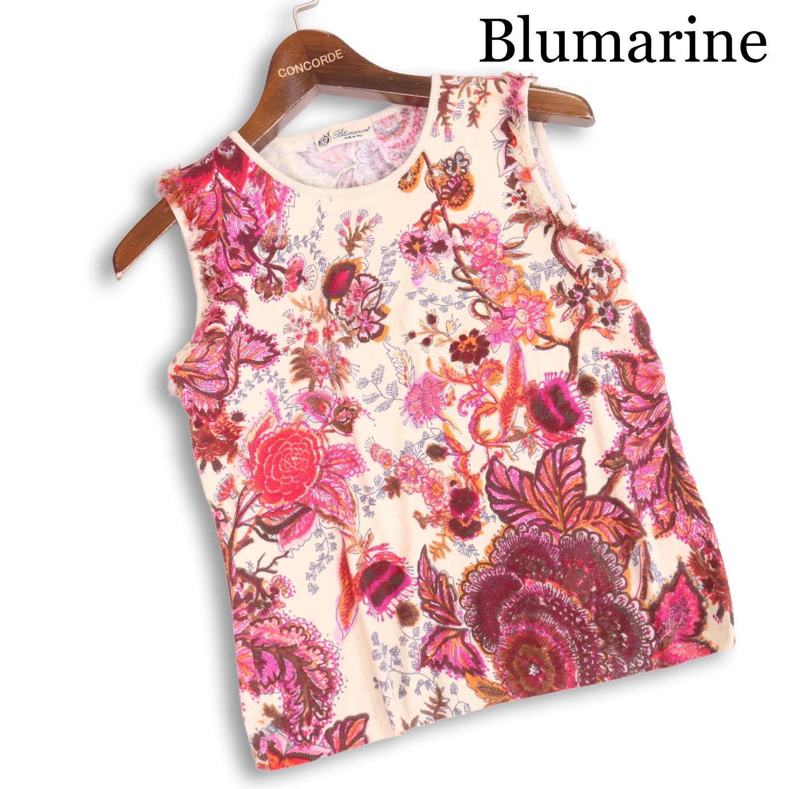 Blumarine ブルマリン 刺繍レース ノースリーブトップス 40 限定商品