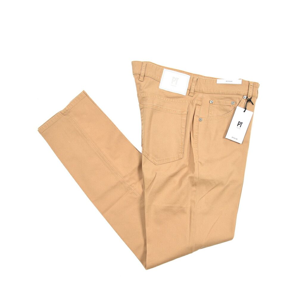PT TORINO DENIM ピーティートリノデニム / REGGAE レゲエ TAPERED FIT テーパードフィット コットンパンツ ノータック チノ 春夏 メンズ ストレッチ ライトブラウン イタリア製 PT05 437618