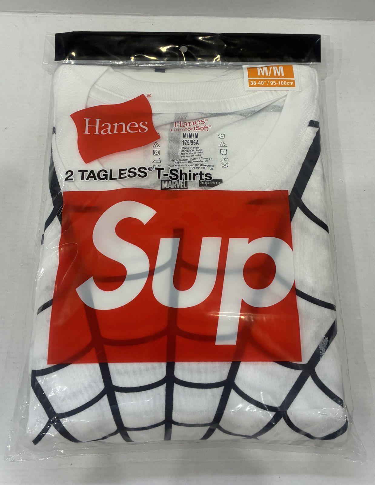 未開封 Supreme Hanes Spider Man Tagless Tees 2 Pack White Mサイズ 