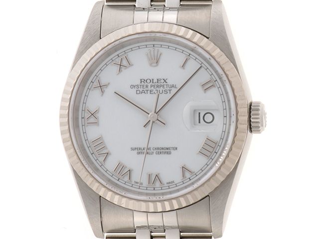 ROLEX ロレックス ウォッチ デイトジャスト 時計 16234 腕時計 K18ホワイトゴールド K18WG/ステンレススチール ホワイト 自動巻き ユニセックス【中古】【【437】】
