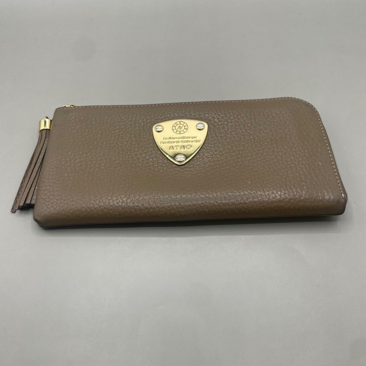 良品 ATAO アタオ 長財布 L字ファスナー ゴールド金具 リモ ケリー