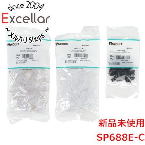[bn:6] 【新品訳あり(箱きず・やぶれ)】 PANDUIT　Cat6 モジュラープラグ LANコネクタ 100個入り　SP688E-C