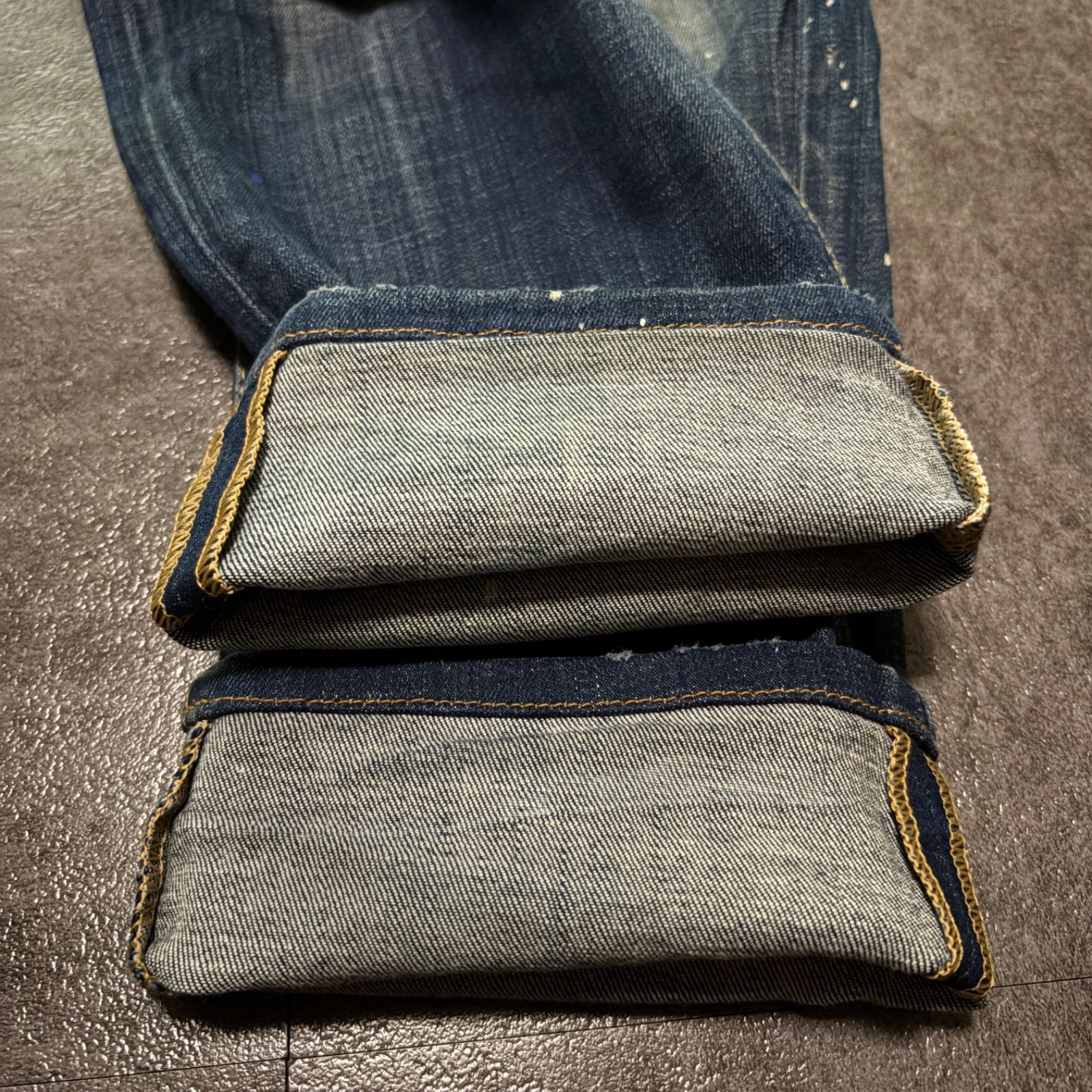 ディースクエアード DSQUARED2 デニム ジーンズ ジーパン SkaterJean スケーター S71LB0635 イタリア製 ストレッチ 濃紺 ダメージ クラッシュ 加工 ヒゲ 48 L ビッグタグ アメカジ y2k グランジ パンク ストリート 古着