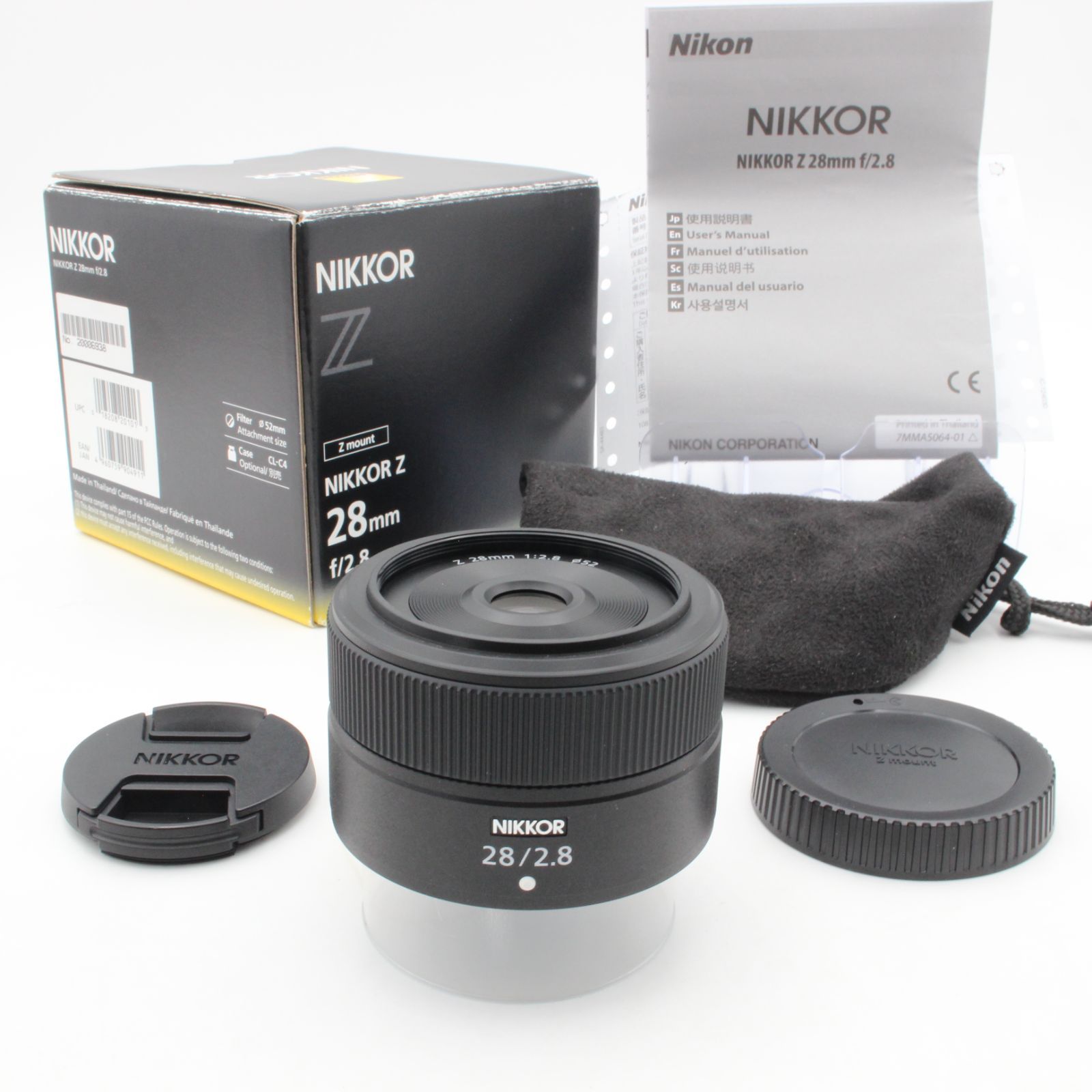 【ほぼ新品】 Nikon ニコン NIKKOR Z 28mm f2.8 nikon NIKON 元箱(内部緩衝材あり)付属品付き 109012