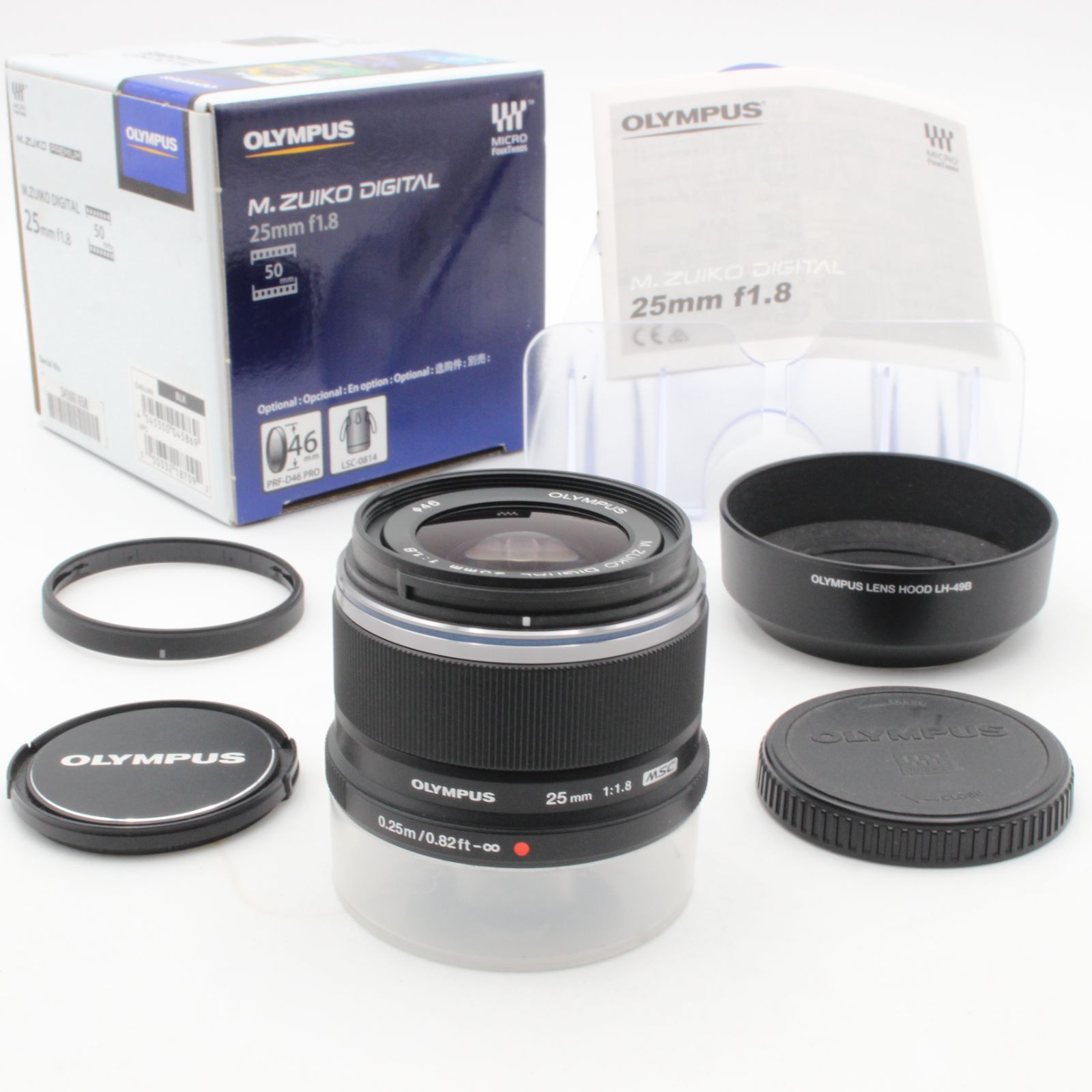 【ほぼ新品】 OLYMPUS オリンパス M.ZUIKO DIGITAL 25mm f1.8 MSC 元箱 付属品 付き 109022