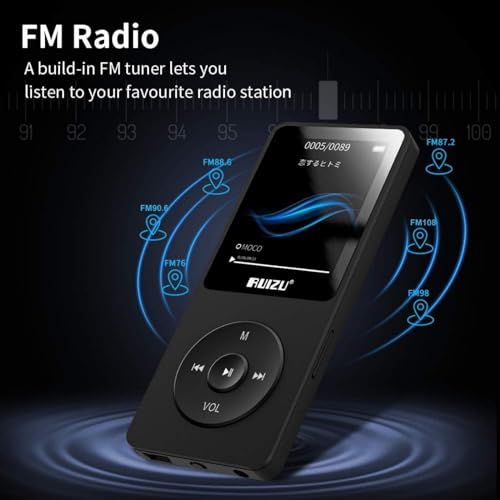 RUIZU 64GB MP3プレーヤーBluetooth 5.3、1.8「スクリーンポータブル音楽プレーヤー、FMラジオ、録音、電子書籍、無秩序シングルサイクル、80 Hデジタルオーディオビデオ再生、軽量、小型 通勤/ランニング/ヨガ/言語学 a97a7d75 RUIZU 64GB MP3プレーヤーBluetooth 5.3、1.8「スクリーンポータブル音楽プレーヤー、FMラジオ、録音、電子書籍、無秩序シングルサイクル、80 Hデジタルオーディオビデオ再生、軽量、小型 通勤/ランニング/ヨガ/言語学 a97a7d75