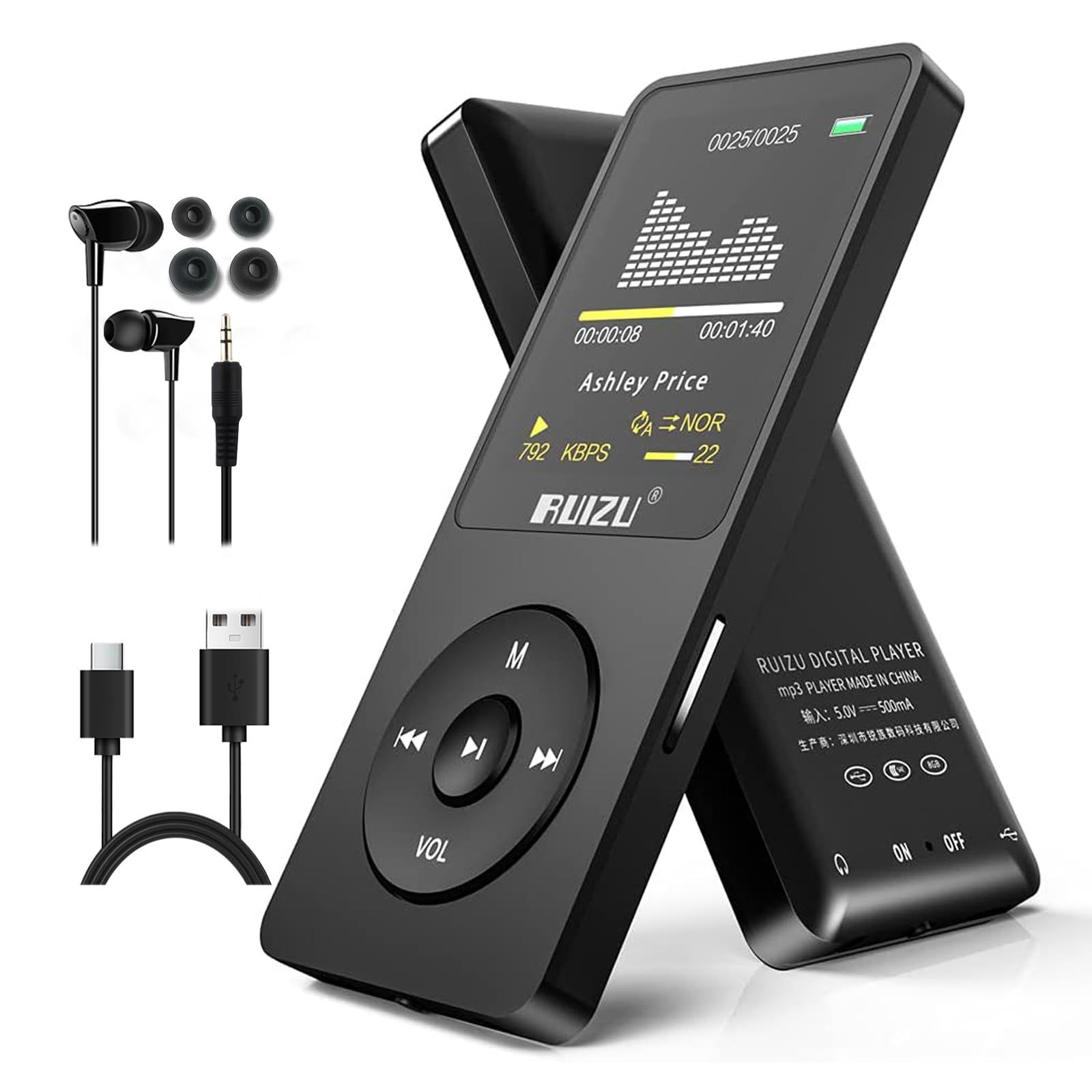 RUIZU 64GB MP3プレーヤーBluetooth 5.3、1.8「スクリーンポータブル音楽プレーヤー、FMラジオ、録音、電子書籍、無秩序シングルサイクル、80 Hデジタルオーディオビデオ再生、軽量、小型 通勤/ランニング/ヨガ/言語学 a97a7d75 RUIZU 64GB MP3プレーヤーBluetooth 5.3、1.8「スクリーンポータブル音楽プレーヤー、FMラジオ、録音、電子書籍、無秩序シングルサイクル、80 Hデジタルオーディオビデオ再生、軽量、小型 通勤/ランニング/ヨガ/言語学 a97a7d75
