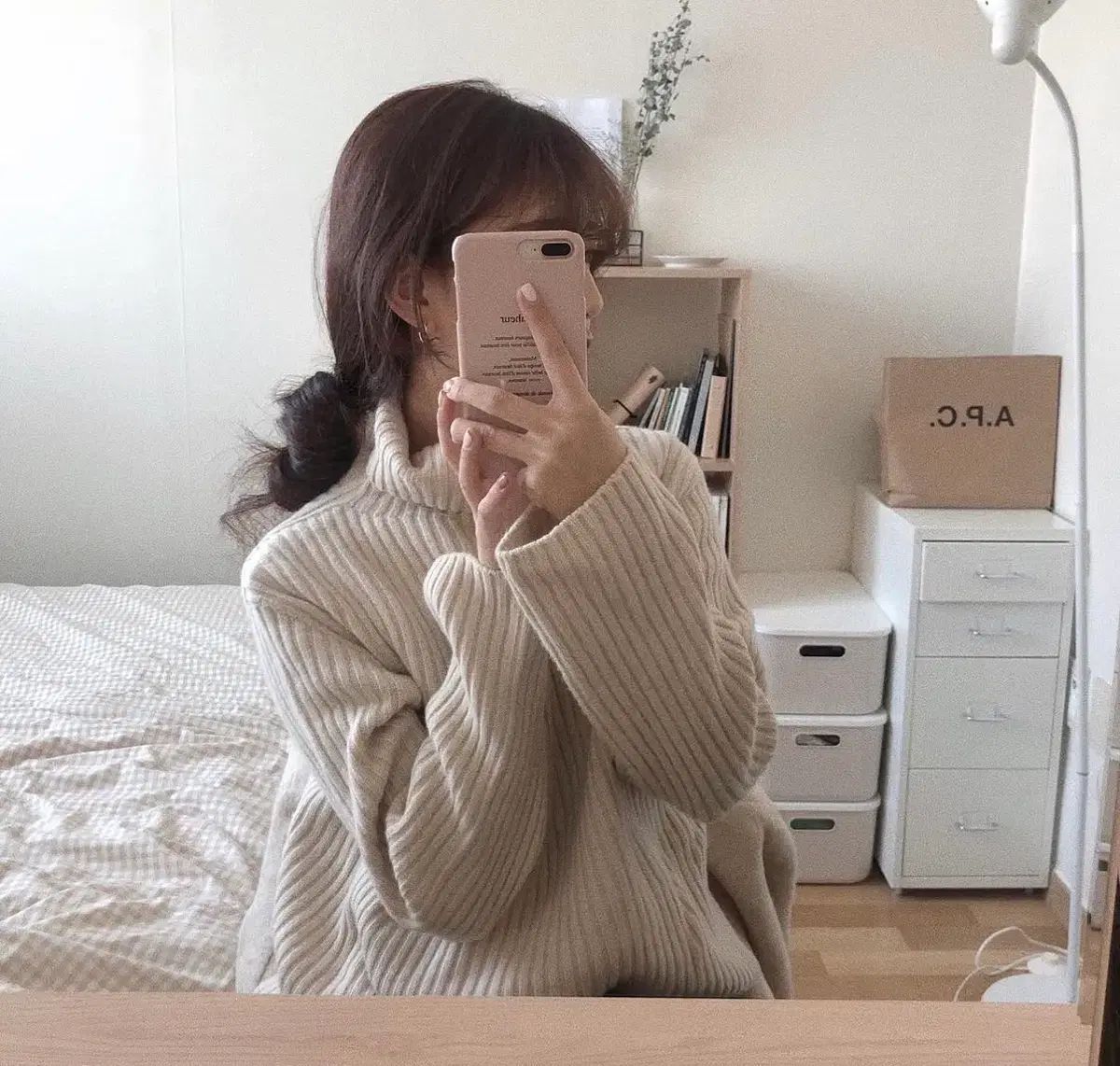 JTOU カシミア タートルネック ニット アイボリー