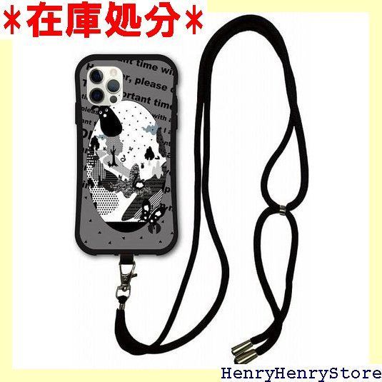 スマホショルダー付 iPhone16互換品 ケース i-coronケース スマホケース スカラー ScoLar デザイン アイフォン16互換品ケース 側面 保護 耐衝撃 スマホカバー メルヘン テキスト柄 グレー 2456