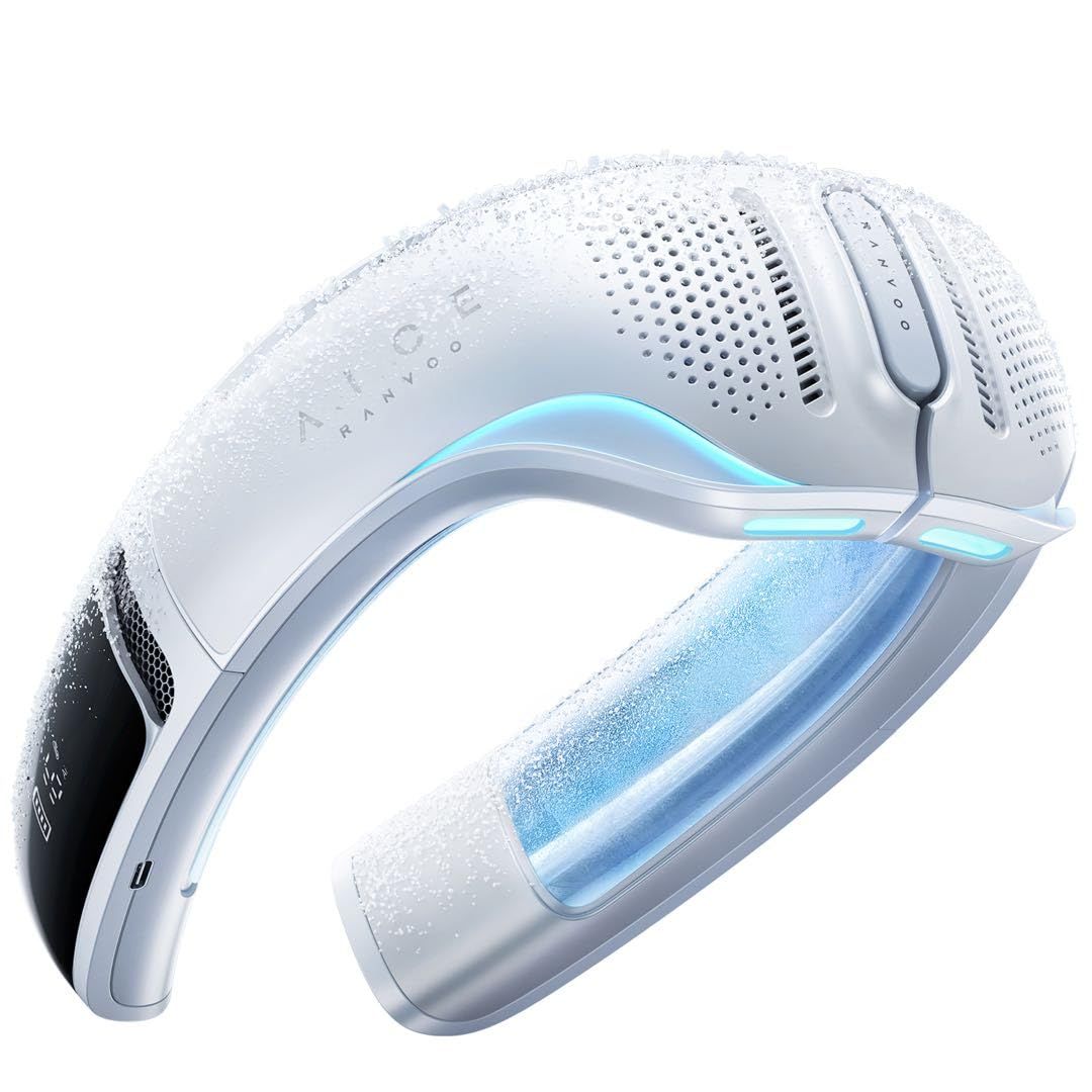 【新品】【2025最強進化 AICE LITEプラス】RANVOO ネッククーラー 冷却プレート 冷暖2in1 首掛け扇風機 全周ペルチェ素子 720°立体冷風再進化 上下強風 アプリ機能 6000mAh大容量バッテリー AI電力管理 急速充 50e306c9