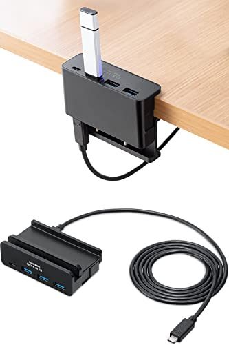 サンワダイレクト USBハブ クランプ USB-A×3・USB-C×1 バスパワー 1.5mケーブル USB-C接続 ブラック 400-HUBC065NBK送料無料 a23f0e99