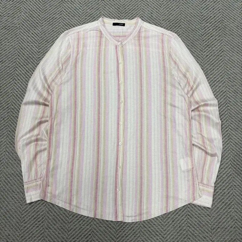 J.Crew ストライプ ノーカラー シャツ v2864