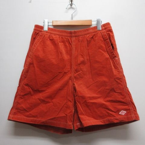 ダントン DANTON 美品 コーデュロイ ショート ハーフ パンツ ショーツ 42 オレンジ JD-2603 ウエストゴム