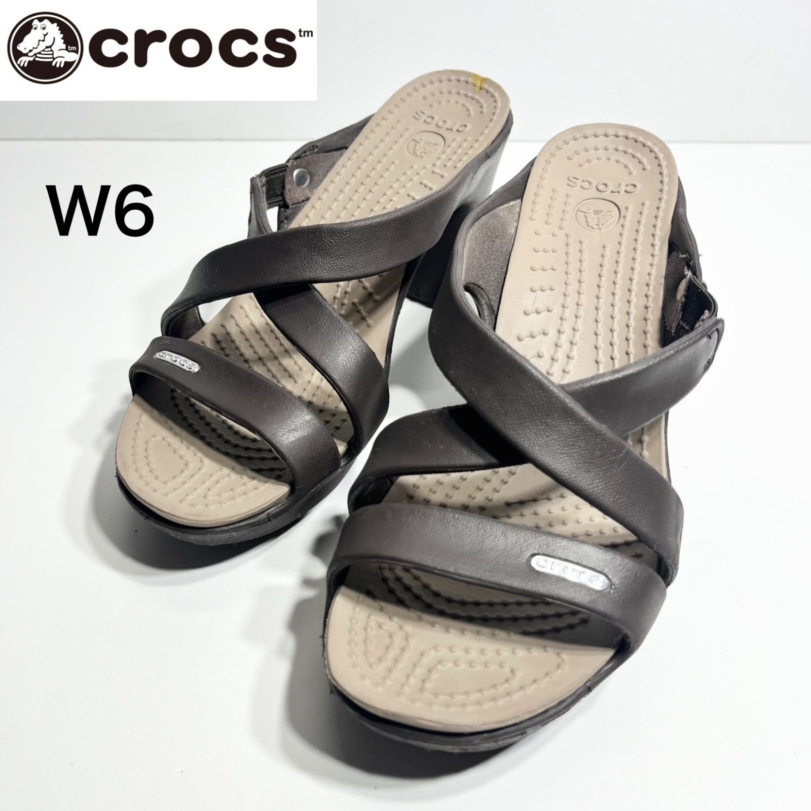 crocs クロックス サイプラスⅣ ウェッジサンダル エスプレッソW6 crocs クロックス Cyprus サイプラス 4.0 ヒール サンダル W6 22cm