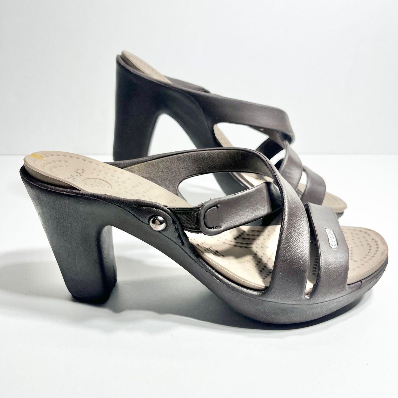 【未使用】crocs クロックス cyprus Ⅳ Heel W サンダル W8 crocs クロックス Cyprus サイプラス 4.0 ヒール サンダル W6 22cm