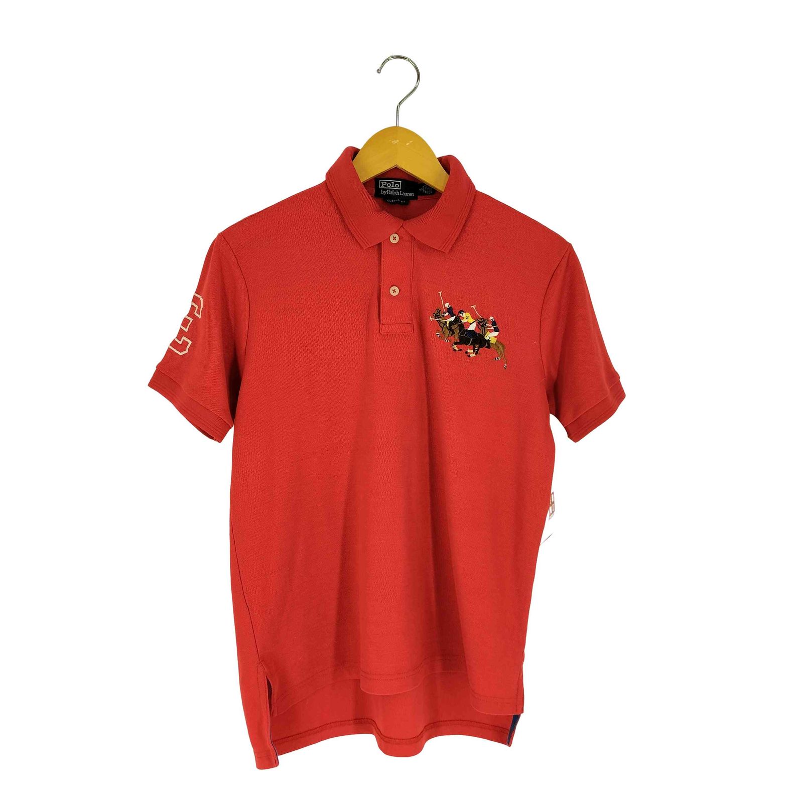 ポロバイラルフローレン Polo by RALPH LAUREN ポニー刺繍 ナンバリング 鹿の子ポロシャツ メンズ import：S