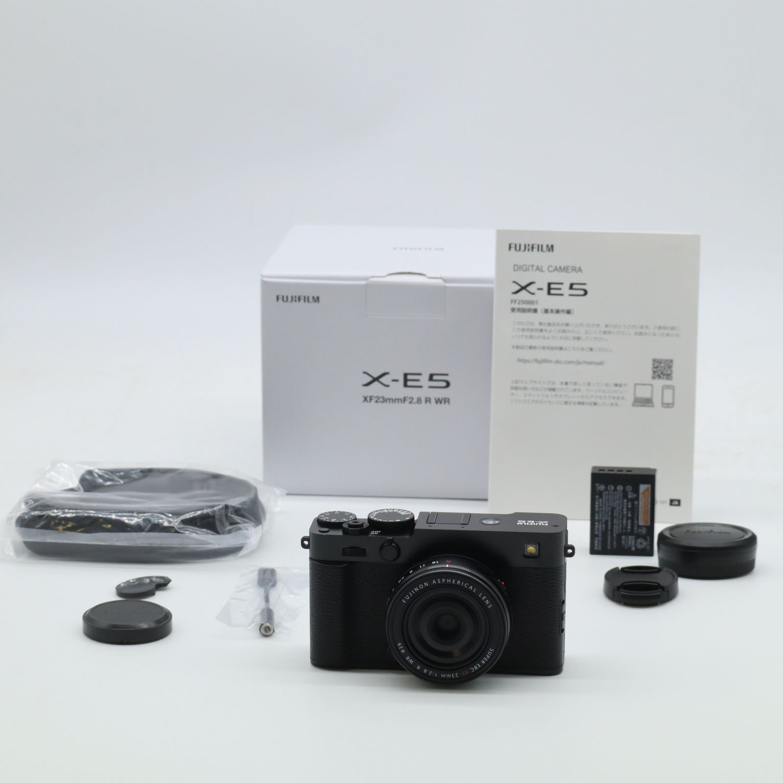 FUJIFILM X-E5 XF23mm F2.8 R WRレンズキット ブラック ショット数 343回 美品