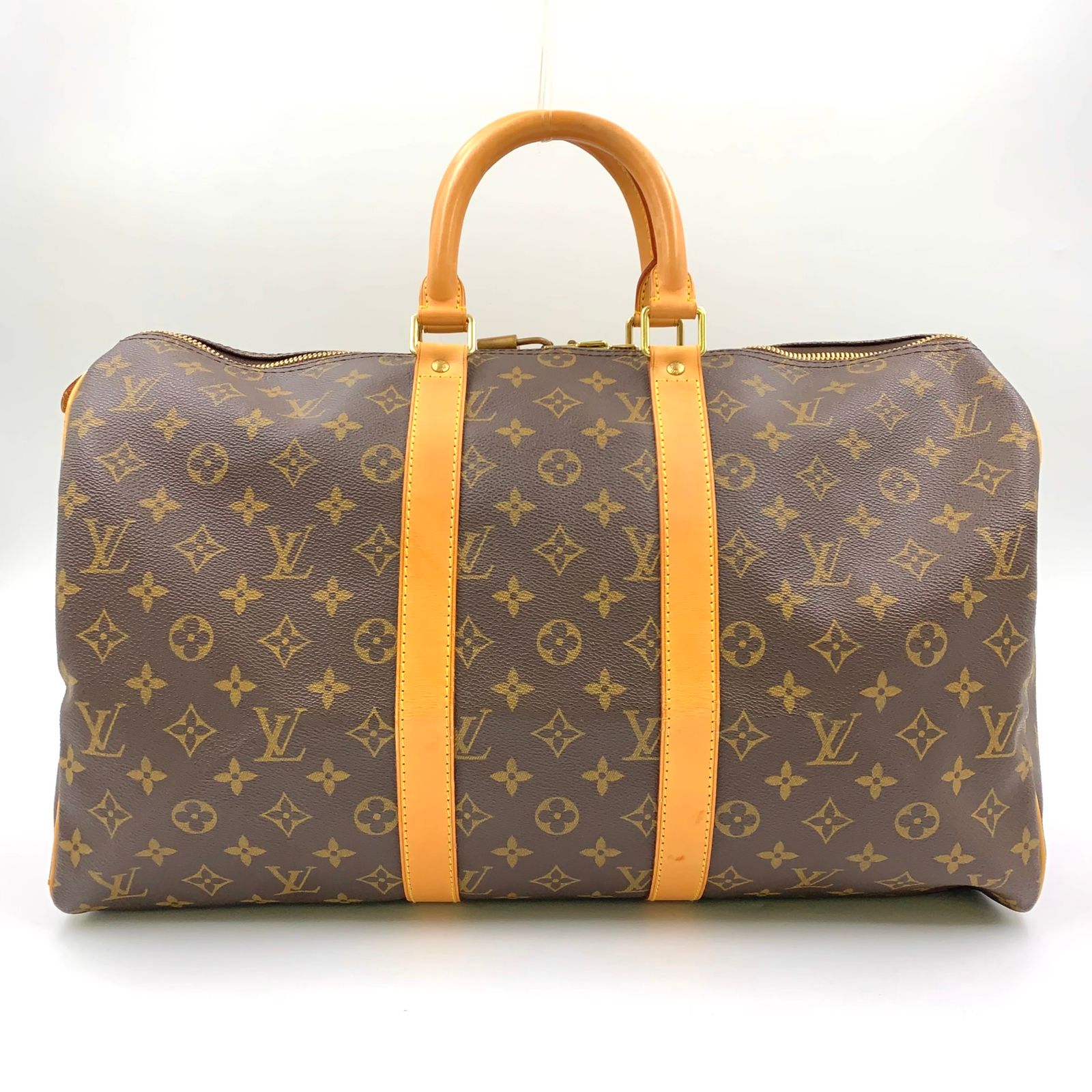 【新着】LOUIS VUITTON キーポル45 モノグラム モノグラム レザー×PVC ブラウン ボストンバッグ ゴールド M41428