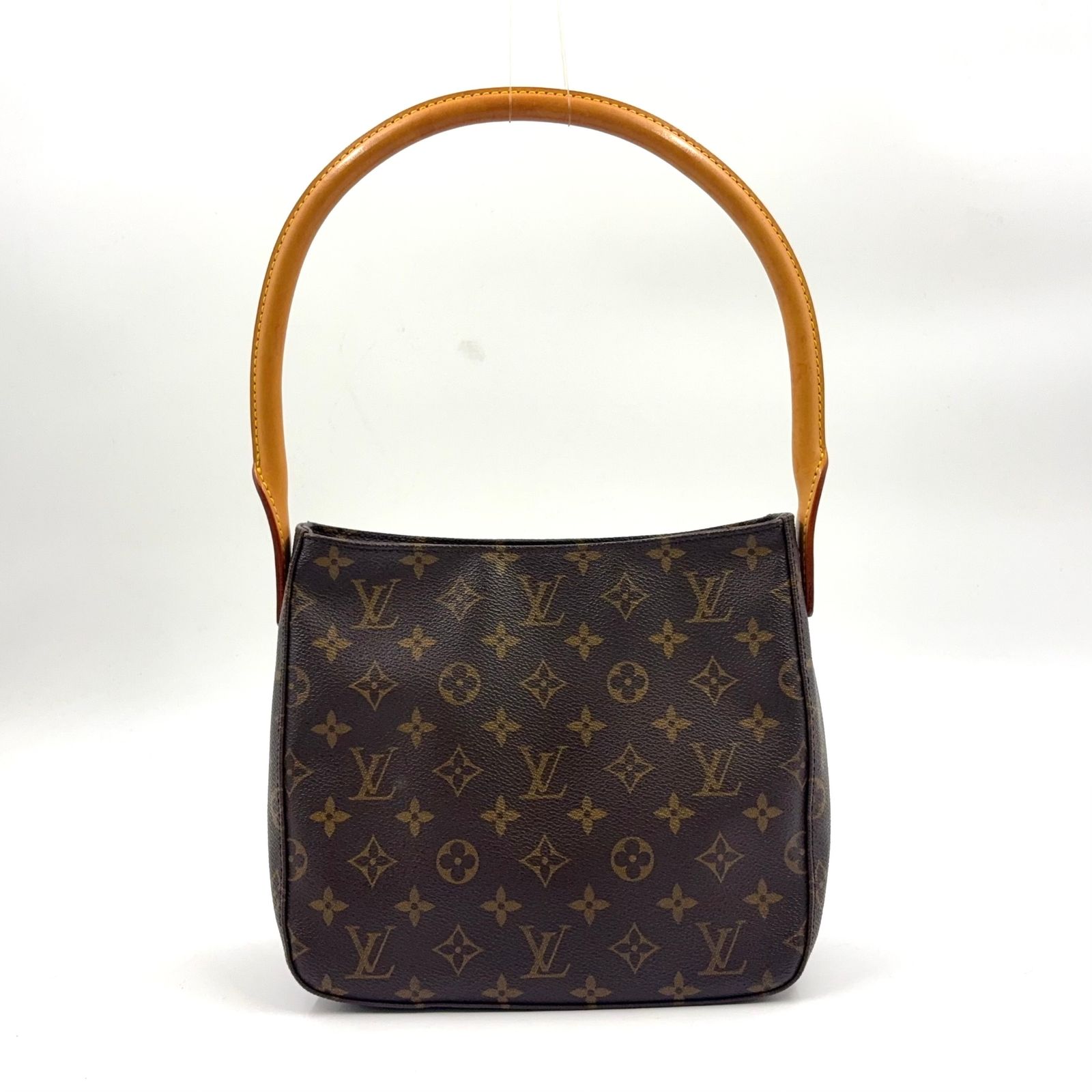 【新着】LOUIS VUITTON ルーピングMM モノグラム モノグラム レザー×PVC ブラウン ハンドバッグ ゴールド M51146