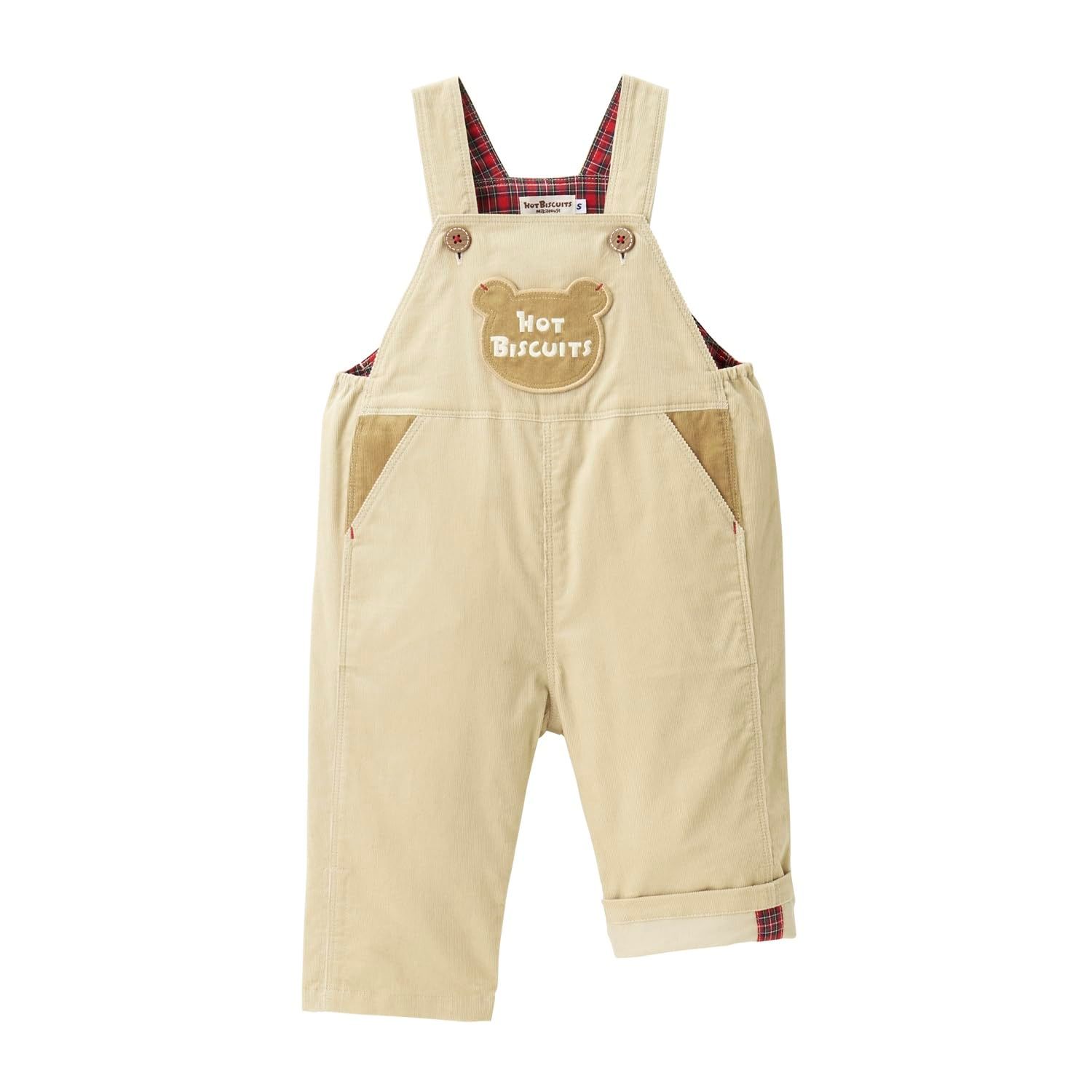 新品 [MIKIHOUSE HOT BISCUITS] [ミキハウス ホットビスケッツ] オーバーオール 男の子 女の子 キッズ 子供服 ベージュ S(70-80cm) 73-3301-492