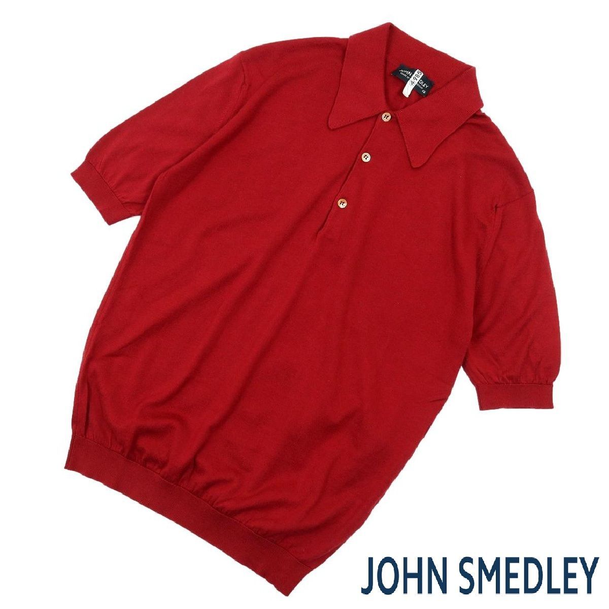 【B3836】【イギリス製】【クリーニング済】JOHN SMEDLEY ジョンスメドレー ポロシャツ カットソー 綿100％ サイズXS