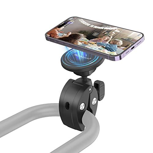 PROfezzion Magsafe スマホホルダー iPhone マウント クリップ式 MagSafe対応 ホルダー ジムマシン ウォーキングマシン 自転車 用 Magsafeアクセサリー 360度回転 iPhone 17 Pro Max 84219456