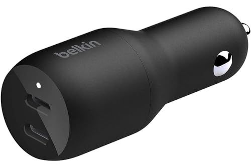 Belkin カーチャージャー 36W(USB-C 18W X 2) 車載充電器 USB PD対応 急速充電 iPhoneやiPad、Android対応 ブラック CCB002qcBK(沖縄・離島の方発送不可）) ee11354e