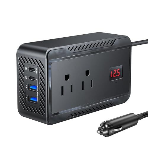 BESTEK インバーター 200W 修正正弦波 DC12VをAC100Vに変換 シガーソケット 接続 USB-C PD30W 急速充電 ノートPC・家電対応 車中泊・災害停電対策 6つ保護機能 車載用インバーター 黒 MRI2010CU(沖 5f05952b