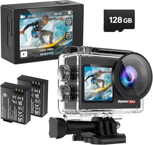 Speed20 アクションカメラ ウェアラブルカメラ アクションカム 水中カメラ 4K 20MP 6軸手ぶれ補正 タッチパネル式 デュアルカラースクリーン 防水ケース着装すると40Mまで防水 スマホアプリ対応 170度広角 HDMI出力 5倍 04c8c1a4
