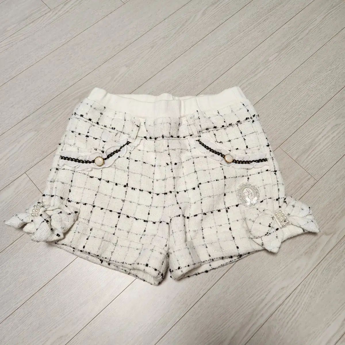 断捨離兼セール中 姫ギャル ギャル ツイード ハーフパンツ リボン 装飾