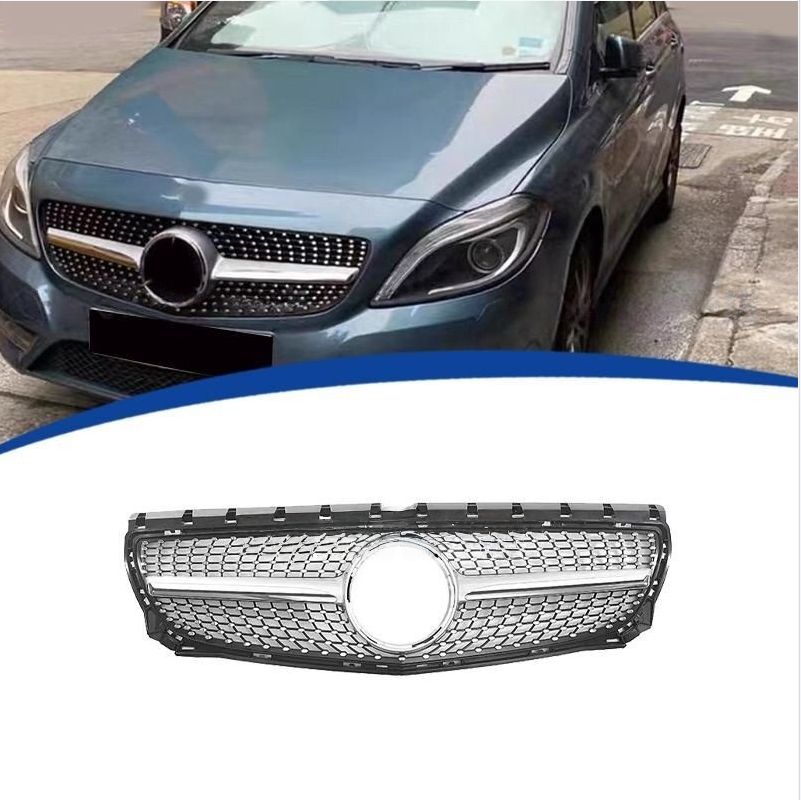 美品メルセデスBクラス W246用 満天星ダイヤモンドグリル フロントグリル 原車交換タイプ 男性向け カスタム外装 2012-2014年式対応