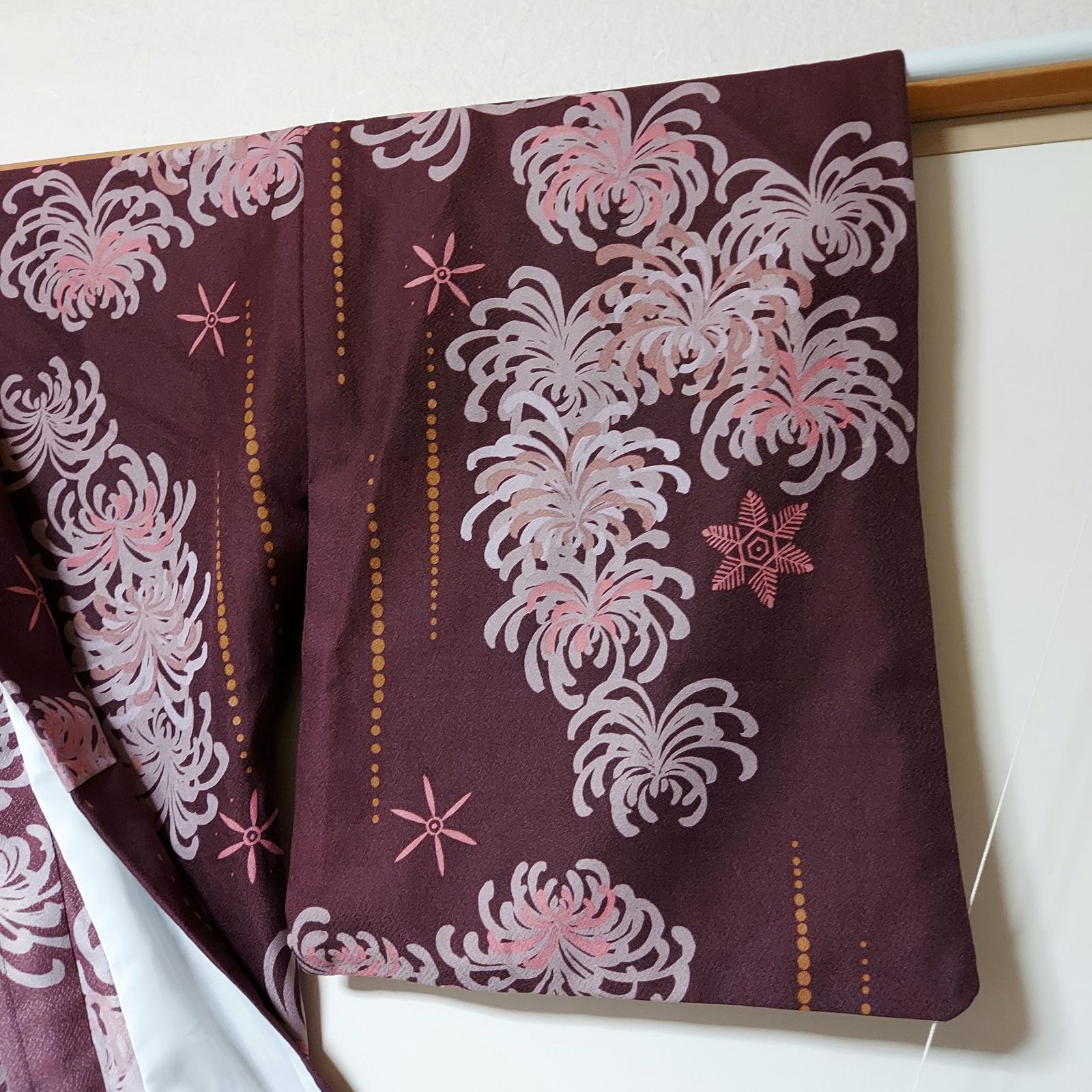 ポリエステル着物専門店in.style◇美品◇小紋着物◇単衣◇広衿◇洗える