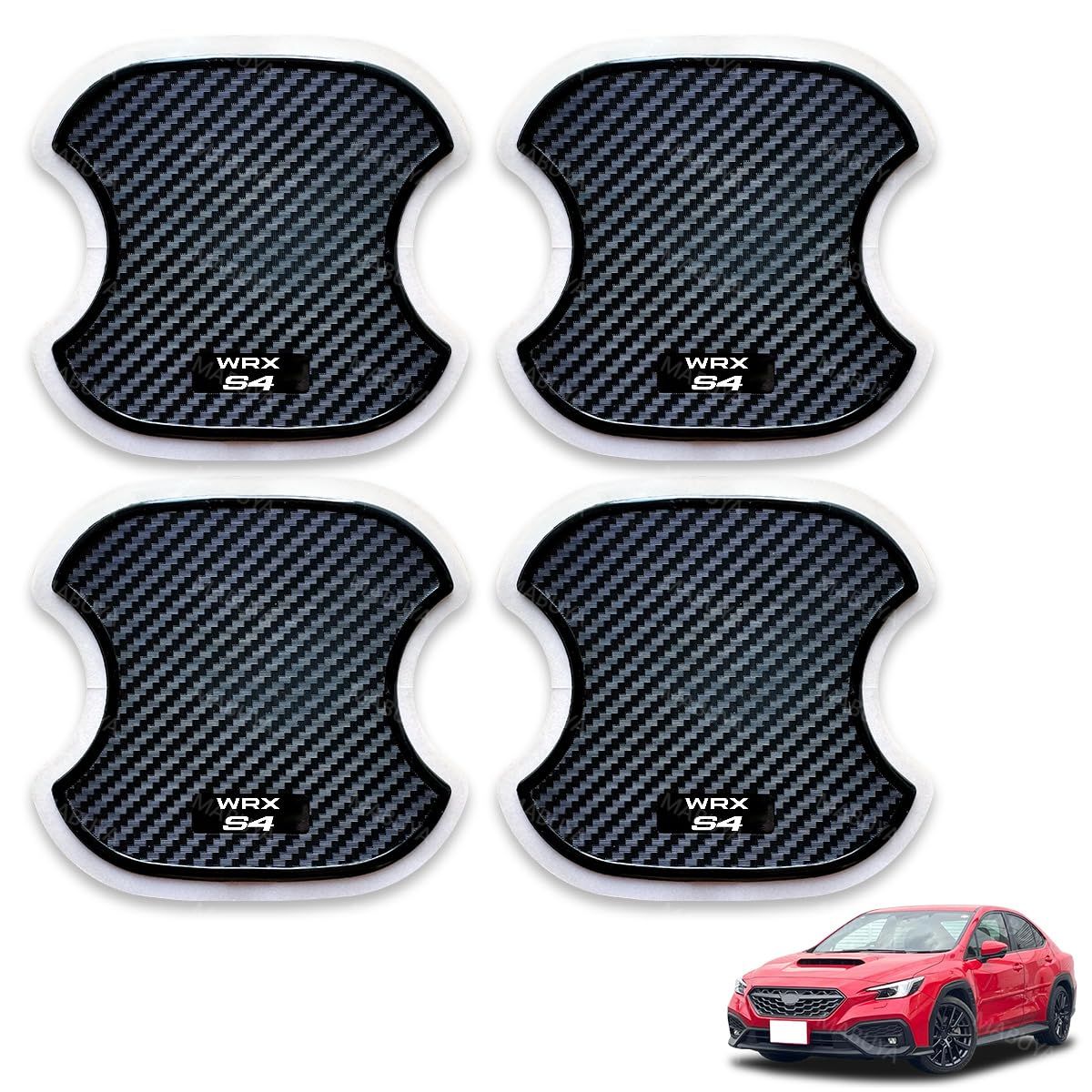 新品 ドアハンドルプロテクター ドアガード スバル WRX S4 STI VAG/VAB型435I などに適用 車 傷防止 保護 爪傷防止 カーボン ドアハンドル プロテクター キズ防止 4枚入り (WRX S4，M)