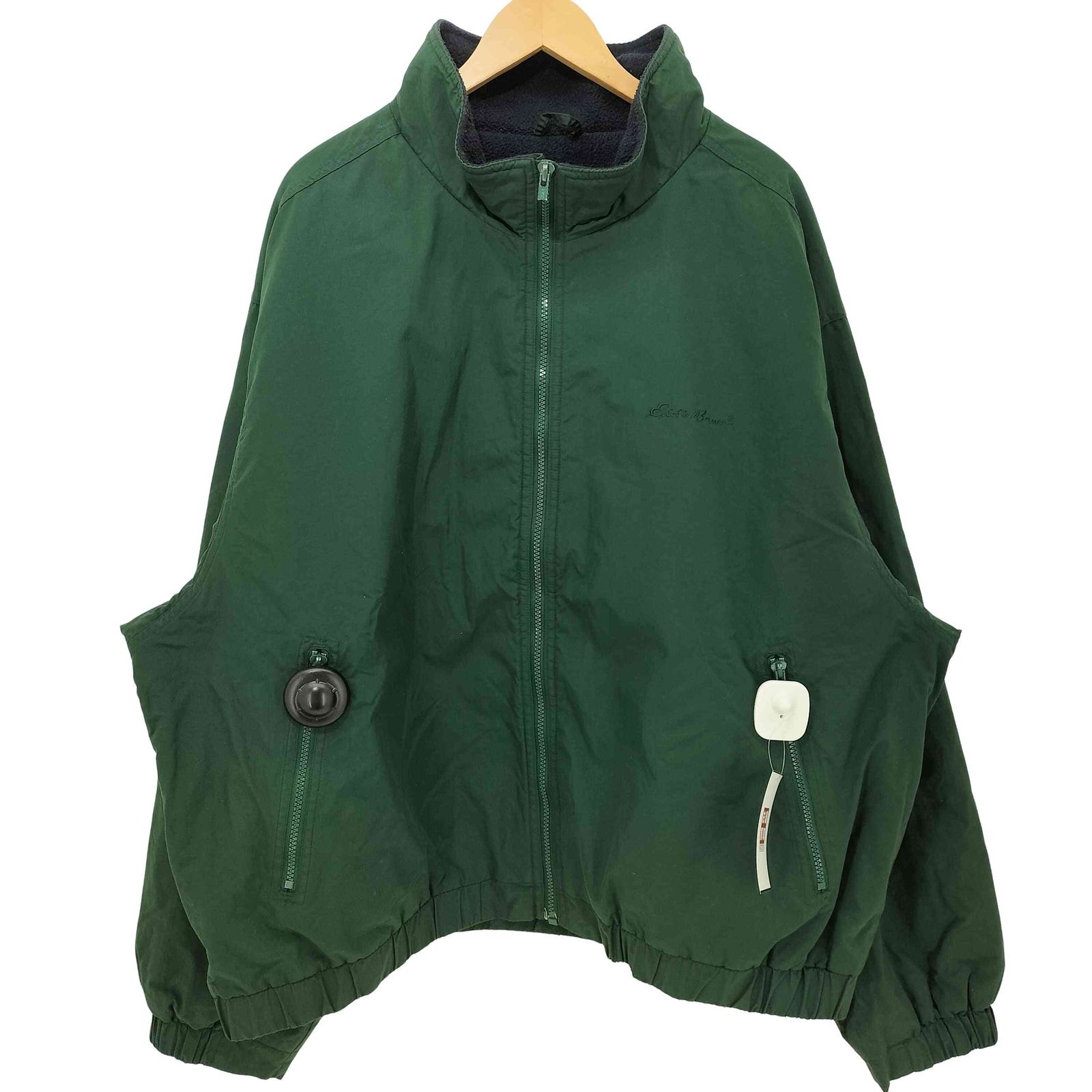 エディーバウアー Eddie Bauer 90s POLARTEC 裏フリース ナイロン ジップアップブルゾン メンズ import：XXL