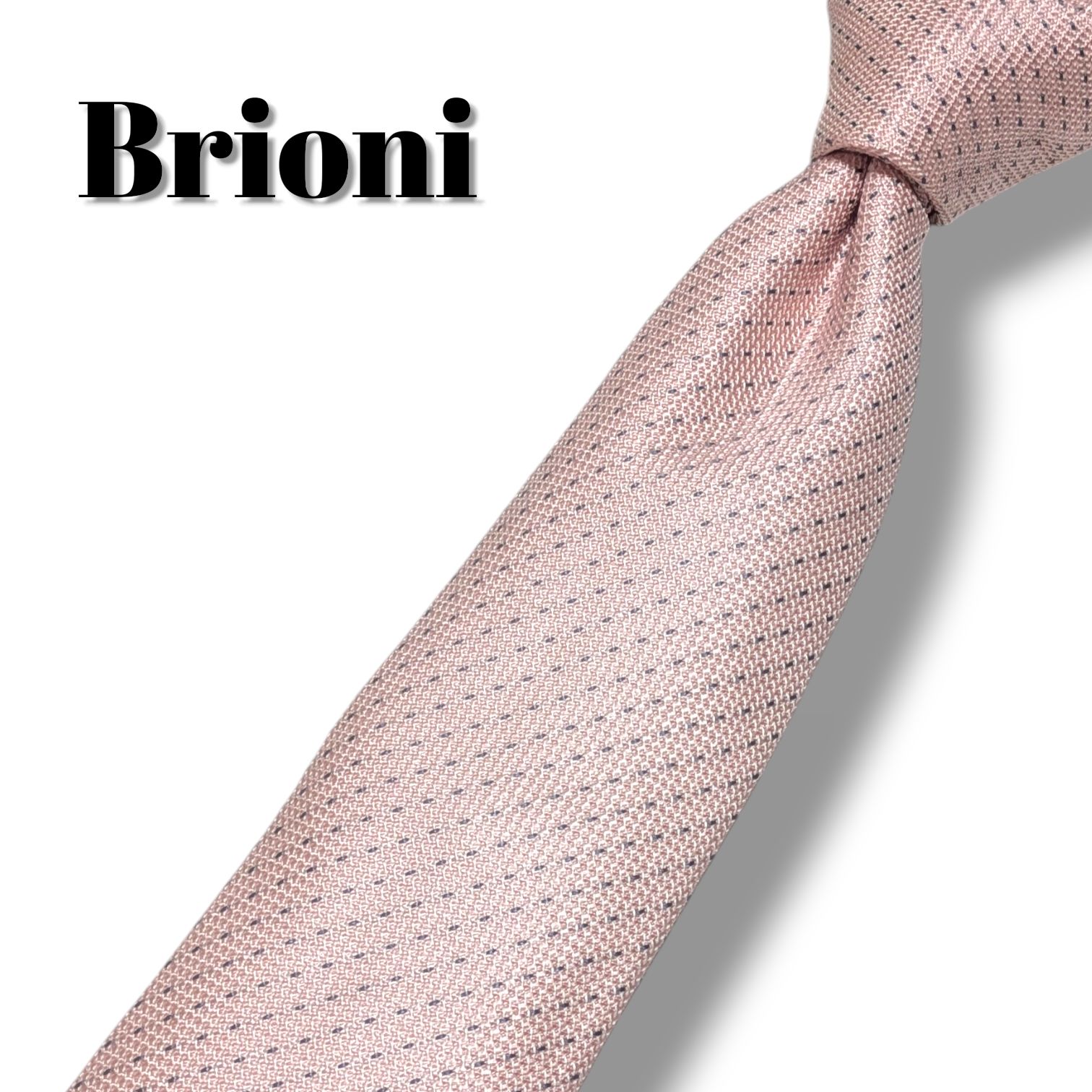 Brioni ブリオーニ ジャカード織り ストライプ ネクタイ 肉厚 光沢感 イタリア製 シルク ピンク クラシック ドレス ビジネス