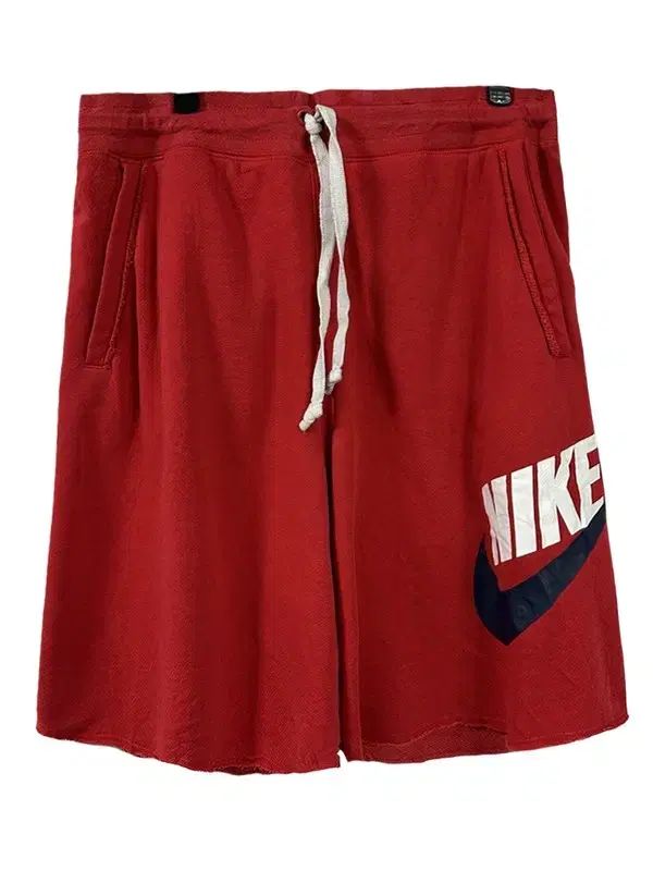 M NIKE ナイキ ビックロゴ 밴딩 スウェットショーツ レッド