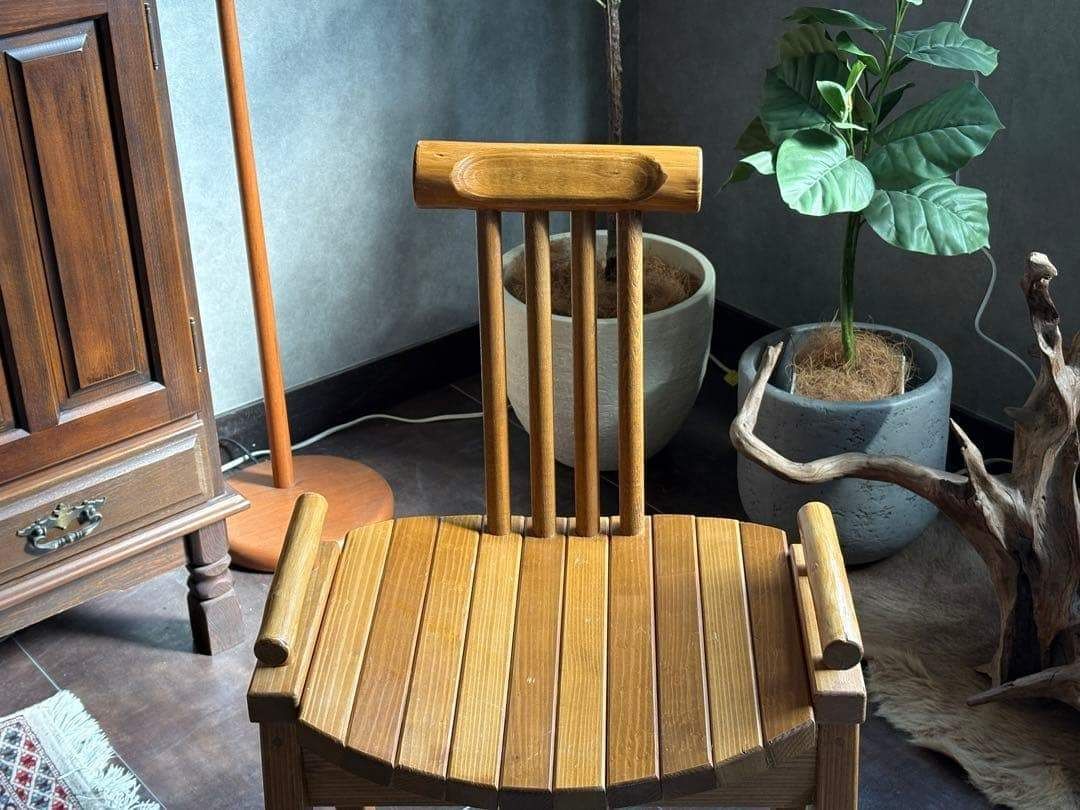 希少　デザイン家具　スポークチェア　木製チェア　個性的　店舗什器　椅子　IK 希少 デザイン家具 スポークチェア 木製チェア 個性的 店舗什器 椅子