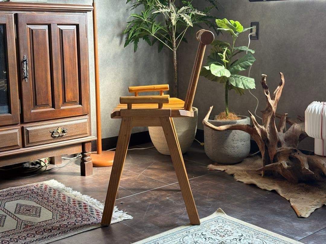 希少 デザイン家具 スポークチェア 木製チェア 個性的 店舗什器 椅子