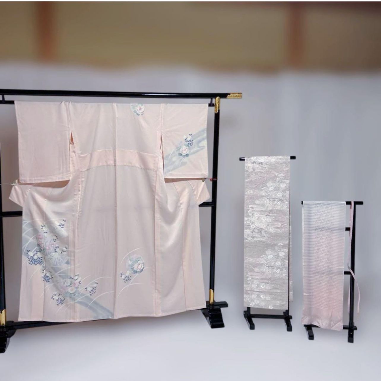 極美品 単衣 訪問着 フルセット 美品夏帯 美品夏帯揚げ 新品帯締め