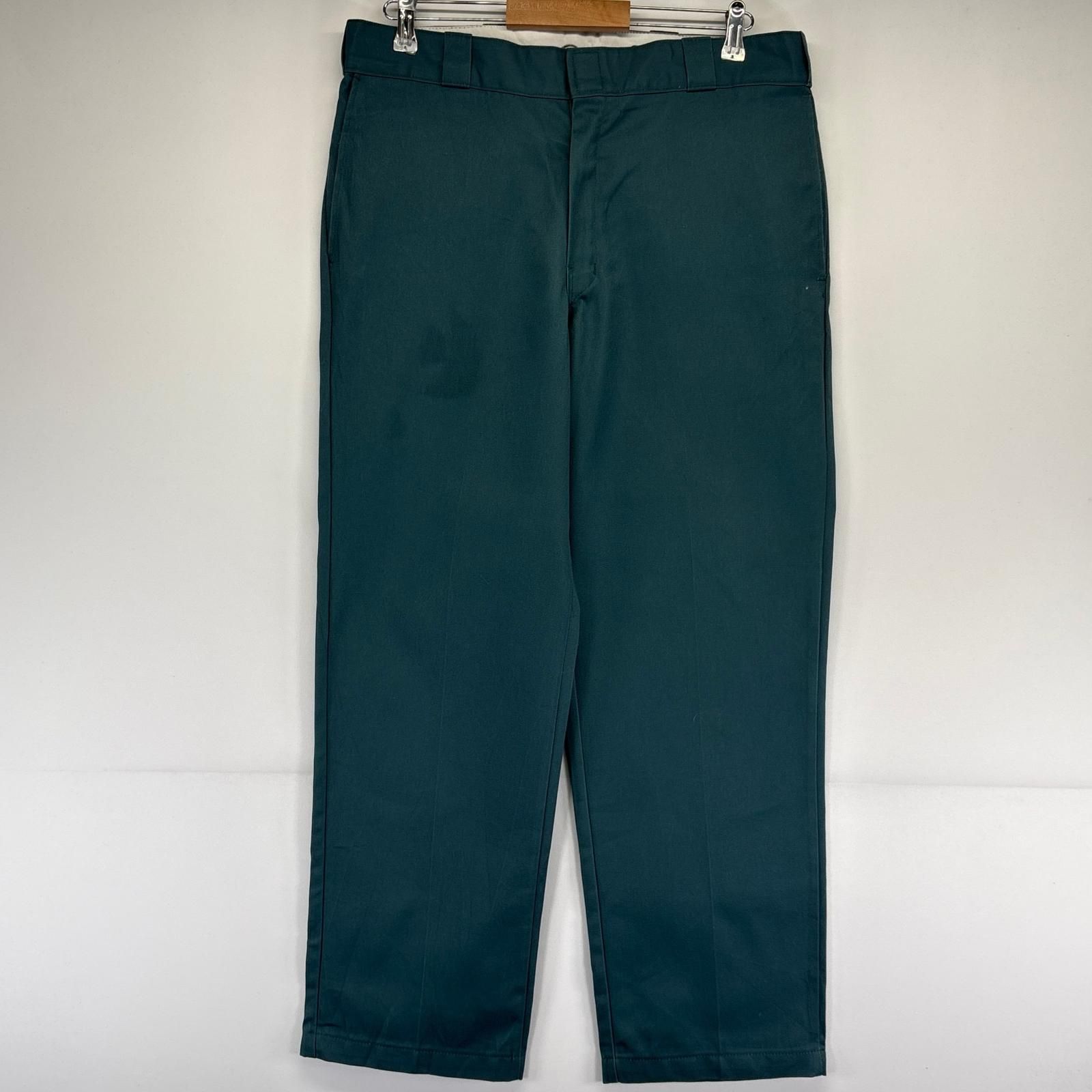 古着 ディッキーズ Dickies パンツ 874 ワークパンツ チノパン ワンポイントロゴ 大きいサイズ W36×L30 グリーン系 メンズ