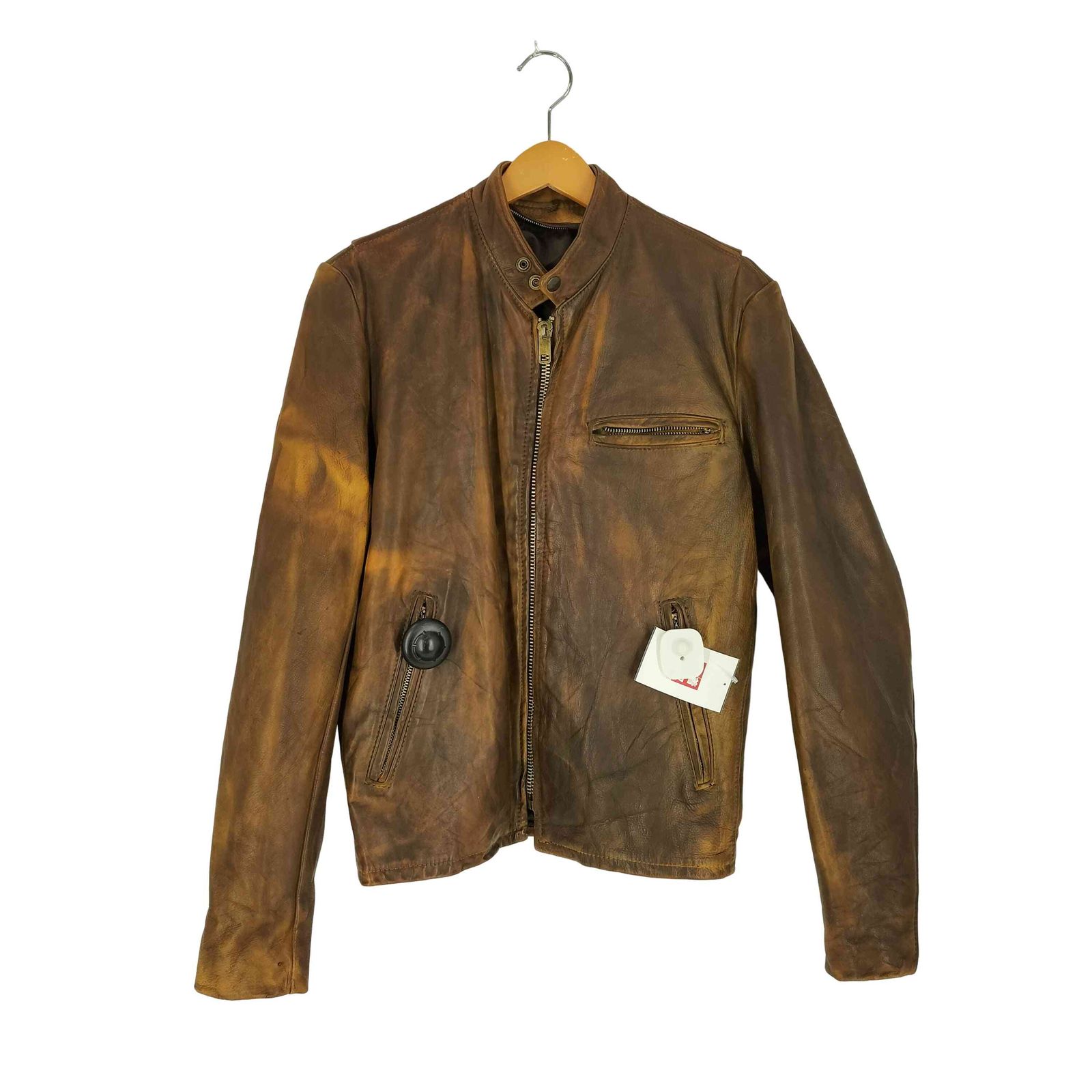 ユーズドフルギ USED古着 SERVALジップ シングルライダース ジャケット 