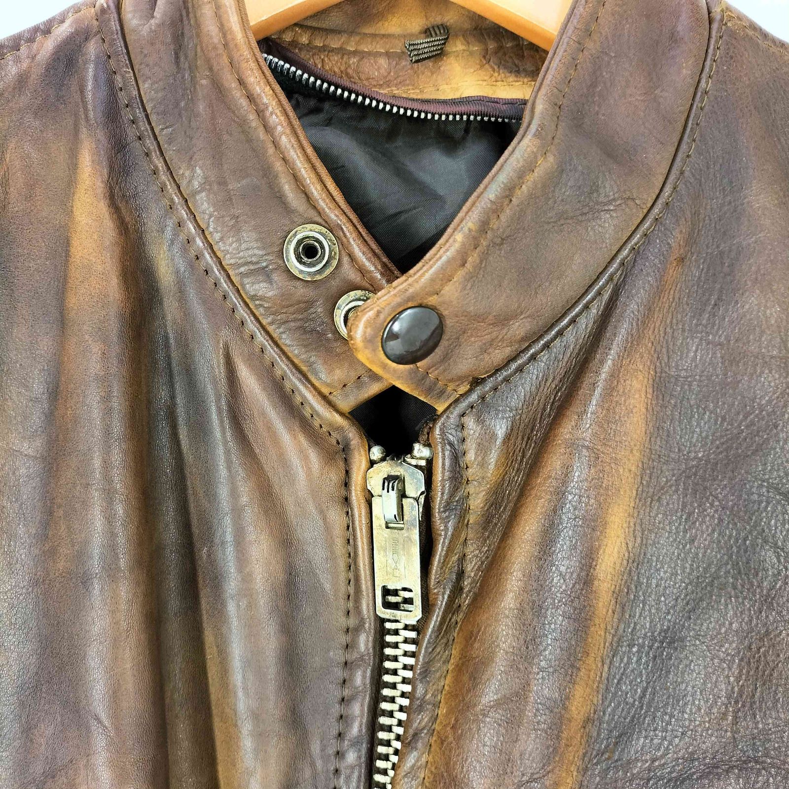 ユーズドフルギ USED古着 SERVALジップ シングルライダース ジャケット 