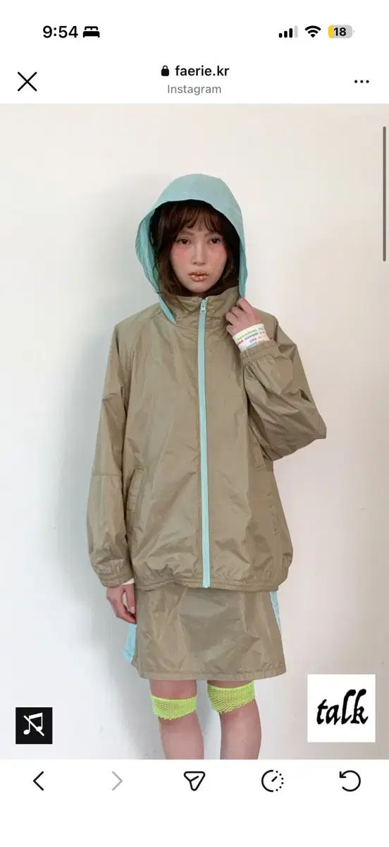 ショップフェアリー ウィンドブレーカー カーキ (新品) shop faerie 숍페어리