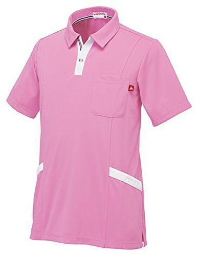 新品 介護ユニフォーム ニットシャツ 男女兼用 ルコック ピンク サイズ:5L UZL3032-9